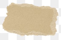 Brown torn paper png cut out rectangular strip collage element on transparent background