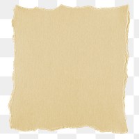 Yellow torn paper png cut out square collage element on transparent background