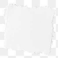 White ripped paper png cut out square collage element on transparent background