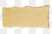 Brown ripped paper png cut out rectangular strip collage element on transparent background