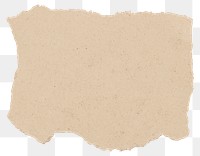 Kraft torn png paper sticker, vintage brown on transparent background