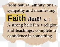 Faith png dictionary  word sticker, Ephemera typography, transparent background