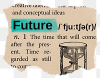 Future png dictionary word sticker, Ephemera typography, transparent background