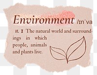 Environment png dictionary word sticker, typography in pink aesthetic, transparent background