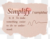 Simplify png dictionary word sticker, typography in pink aesthetic, transparent background