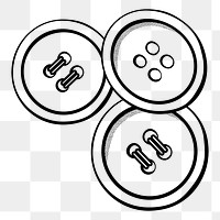 Buttons png sticker illustration, transparent background. Free public domain CC0 image.