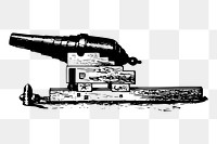 Cannon weapon  png sticker illustration, transparent background. Free public domain CC0 image.