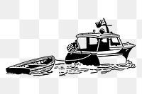 Boat png sticker illustration, transparent background. Free public domain CC0 image.