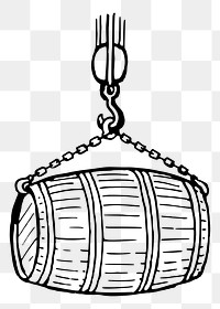 Wooden barrel png sticker, vintage object illustration, transparent background. Free public domain CC0 image.