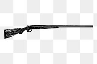 Shotgun png sticker, vintage weapon illustration, transparent background. Free public domain CC0 image.