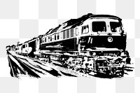 Train png sticker, vintage transportation illustration, transparent background. Free public domain CC0 image.