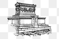 Sarcophagus png sticker, vintage architecture illustration, transparent background. Free public domain CC0 image.