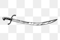 Sabre sword png sticker, vintage weapon illustration, transparent background. Free public domain CC0 image.