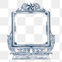 Star ornate frame png sticker, vintage illustration, transparent background. Free public domain CC0 image.