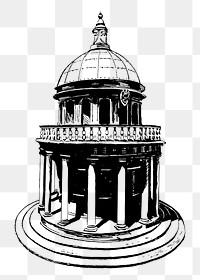 Rotunda png sticker, vintage architecture illustration, transparent background. Free public domain CC0 image.