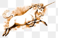 Unicorn png sticker, vintage magical creature illustration, transparent background. Free public domain CC0 image.