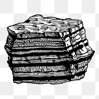 Layered rock png sticker, vintage object illustration, transparent background. Free public domain CC0 image.