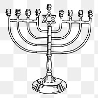 Candelabra png sticker, vintage object illustration, transparent background. Free public domain CC0 image.