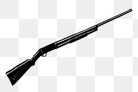 Shotgun png sticker, vintage weapon illustration, transparent background. Free public domain CC0 image.