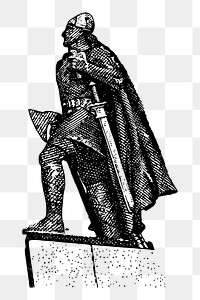 Leif Erikson statue png sticker, vintage illustration, transparent background. Free public domain CC0 image.