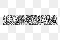 Ornate divider png sticker, vintage illustration, transparent background. Free public domain CC0 image.