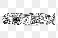 Floral border png sticker illustration, transparent background. Free public domain CC0 image.