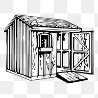 Wooden shed png sticker illustration, transparent background. Free public domain CC0 image.