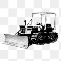 Bulldozer png sticker illustration, transparent background. Free public domain CC0 image.