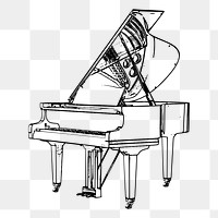 Grand piano png sticker illustration, transparent background. Free public domain CC0 image.
