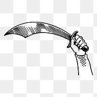 Man holding sword png sticker illustration, transparent background. Free public domain CC0 image.