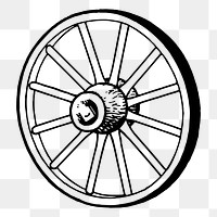 Wooden wheel  png sticker illustration, transparent background. Free public domain CC0 image.