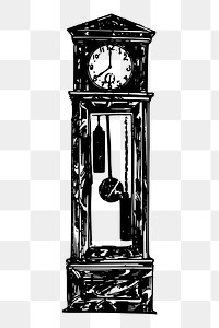 Grandfather clock  png sticker illustration, transparent background. Free public domain CC0 image.