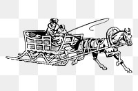 Horse sleigh png sticker illustration, transparent background. Free public domain CC0 image.