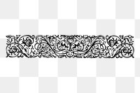 Ornamental divider png sticker illustration, transparent background. Free public domain CC0 image.