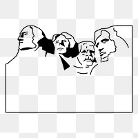 Mount Rushmore frame png sticker illustration, transparent background. Free public domain CC0 image.