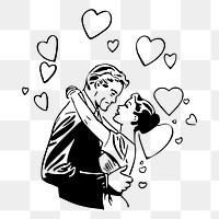 Couple in love png sticker illustration, transparent background. Free public domain CC0 image.