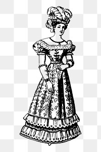 Classic lady png sticker illustration, transparent background. Free public domain CC0 image.