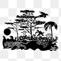 Jungle png sticker illustration, transparent background. Free public domain CC0 image.