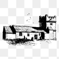 Towednack church png sticker illustration, transparent background. Free public domain CC0 image.