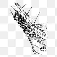 Ship figurehead png sticker illustration, transparent background. Free public domain CC0 image.