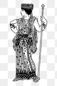 Classic Greek woman png sticker illustration, transparent background. Free public domain CC0 image.