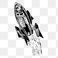 Space rocket png sticker illustration, transparent background. Free public domain CC0 image.