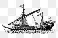 Old ship png sticker illustration, transparent background. Free public domain CC0 image.