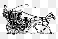Horse-drawn carriage png sticker illustration, transparent background. Free public domain CC0 image.