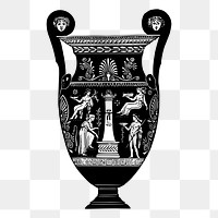 Greek vase png sticker illustration, transparent background. Free public domain CC0 image.