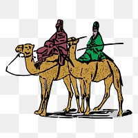 Camel ride png sticker illustration, transparent background. Free public domain CC0 image.