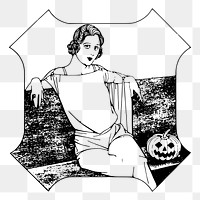 Halloween woman png sticker illustration, transparent background. Free public domain CC0 image.