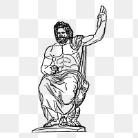 Jupiter statue png sticker illustration, transparent background. Free public domain CC0 image.