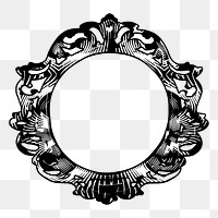 Ornamental round frame png sticker illustration, transparent background. Free public domain CC0 image.