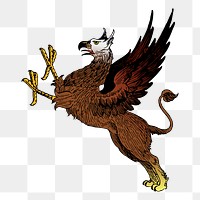 Griffin png sticker illustration, transparent background. Free public domain CC0 image.